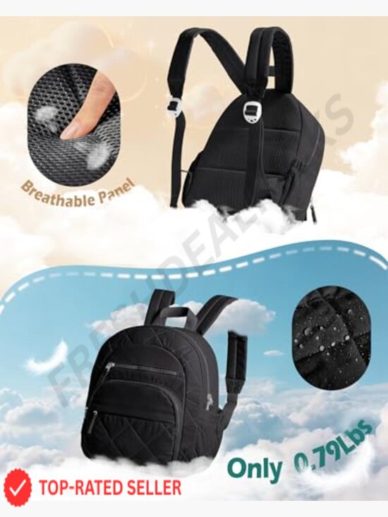 Mini Quilted Backpack with RFID Blocking, Lightweight Puffer Backpack Purse for